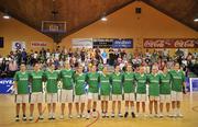 22 August 2009; The Ireland team stands for the National Anthem. Senior Women's European Championship Qualifier, Ireland v Switzerland, National Basketball Arena, Tallaght, Dublin. Picture credit: Brian Lawless / SPORTSFILE