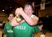 29 August 2009; Lindsay Peat, Ireland, celebrates at the end of the game. Senior Women's Basketball European Championship Qualifier, Ireland v Netherlands, National Basketball Arena, Tallaght, Dublin. Photo by Sportsfile