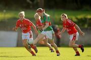 29 August 2009; Natasha Beegan, Mayo, in action against Deirdre O'Reilly, left, and Briege Corkery, Cork. TG4 All-Ireland Ladies Football Senior Championship Semi-Final, Cork v Mayo, McDonagh Park, Nenagh, Co. Tipperary. Picture credit: Brendan Moran / SPORTSFILE