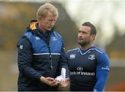 30 November 2015; Leinster head coach Leo Cullen with Dave Kearney during squad training. Leinster Rugby Squad Training. Rosemount, UCD, Belfield, Dublin. Picture credit: Piaras Ó Mídheach / SPORTSFILE
