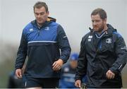 30 November 2015; Leinster's Rhys Ruddock, left, and Michael Bent arrive for squad training. Leinster Rugby Squad Training. Rosemount, UCD, Belfield, Dublin. Picture credit: Piaras Ó Mídheach / SPORTSFILE