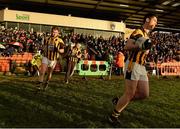 29 November 2015; Paul Hughes and Johnny Hanratty, Crossmaglen, take to the field. AIB Ulster GAA Senior Club Football Championship Final, Crossmaglen v Scotstown. Crossmaglen, Co. Armagh. Picture credit: Oliver McVeigh / SPORTSFILE