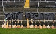 29 November 2015; The hurleys of Oulart the Ballagh before the start of the game. AIB Leinster GAA Senior Club Hurling Championship Final, Oulart the Ballagh v Cuala. Netwatch Dr. Cullen Park, Carlow. Picture credit: David Maher / SPORTSFILE
