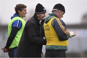 28 November 2015; St Mary's selectors James O'SullEvan, centre, and Noel Cournane, right, with manager Maurice Fitzgerald. AIB Munster GAA Football Intermediate Club Championship Final, St Mary's, Kerry, v Carrigaline, Cork. Fitzgerald Stadium, Killarney, Co. Kerry. Picture credit: Stephen McCarthy / SPORTSFILE