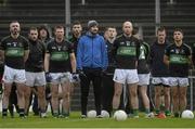 29 November 2015; Nemo Rangers players stand for the National Anthem before the game. AIB Munster GAA Senior Club Football Championship Final, Nemo Rangers v Clonmel Commercials. Mallow GAA Grounds, Mallow, Co. Cork. Picture credit: Piaras Ó Mídheach / SPORTSFILE