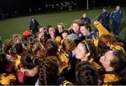 3 December 2015; DCU players celebrate after the game. Senior Women's Football League Final, UCD vs DCU, Belfield, Dublin. Picture credit: Sam Barnes / SPORTSFILE