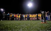 3 December 2015;  DCU players wait to be presented with the cup. Senior Women's Football League Final, UCD vs DCU, Belfield, Dublin. Picture credit: Sam Barnes / SPORTSFILE