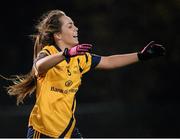 3 December 2015; Aisling Sheridan, DCU, celebrates at the final whistle. Senior Women's Football League Final, UCD vs DCU, Belfield, Dublin. Picture credit: Sam Barnes / SPORTSFILE