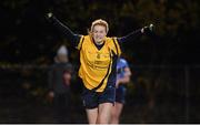 3 December 2015; Lauren Magee, DCU, celebrates at the final whistle. Senior Women's Football League Final, UCD vs DCU, Belfield, Dublin. Picture credit: Sam Barnes / SPORTSFILE