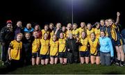 3 December 2015; The DCU players celebrate with the cup after the game. Senior Women's Football League Final, UCD vs DCU, Belfield, Dublin. Picture credit: Sam Barnes / SPORTSFILE
