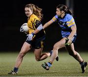 3 December 2015;  Michelle Farrell, DCU, in action against Ciara McDermott, UCD. Senior Women's Football League Final, UCD vs DCU, Belfield, Dublin. Picture credit: Sam Barnes / SPORTSFILE