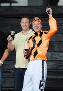 30 August 2009; Rob Pym from Witham Essex at the Curragh Racecourse on his stag with Adam Brown, Co. Kildare. Picture credit: Matt Browne / SPORTSFILE