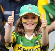 30 August 2009; Eimear Palmer, eight years, from Kenmare, supporting Kerry at the game. GAA Football All-Ireland Senior Championship Semi-Final, Kerry v Meath, Croke Park, Dublin. Picture credit: Ray McManus / SPORTSFILE