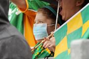 30 August 2009; A young Meath supporter, on Hill 16,  wares a mask during the game. GAA Football All-Ireland Senior Championship Semi-Final, Kerry v Meath, Croke Park, Dublin. Picture credit: Ray McManus / SPORTSFILE