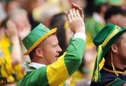 30 August 2009; A Kerry supporter shows his delight during the final minutes of the game. GAA Football All-Ireland Senior Championship Semi-Final, Kerry v Meath, Croke Park, Dublin. Picture credit: Pat Murphy / SPORTSFILE