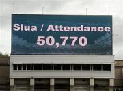 30 August 2009; The big screen showis the attendance. GAA All-Ireland Senior Football Championship Semi-Final, Kerry v Meath, Croke Park, Dublin. Picture credit: Pat Murphy / SPORTSFILE