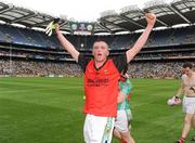 30 August 2009; Andrew Farrell, Mayo, wearing a Down jersey, celebrates after the game. ESB GAA All-Ireland Minor Football Championship Semi-Final, Mayo v Down, Croke Park, Dublin. Picture credit: Pat Murphy / SPORTSFILE