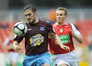 30 August 2009; Robbie Clarke, Drogheda United, in action against Gareth O'Connor, St. Patrick's Athletic. League of Ireland Premier Division, St. Patrick's Athletic v Drogheda United, Richmond Park, Dublin. Photo by Sportsfile