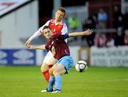 30 August 2009; Alan McNally, Drogheda United, in action against Glenn Fitzpatrick, St. Patrick's Athletic. League of Ireland Premier Division, St. Patrick's Athletic v Drogheda United, Richmond Park, Dublin. Photo by Sportsfile