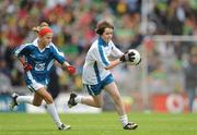 30 August 2009; Nicola Ward, Clonbern N.S., Ballinasloe, Co. Galway, in action against Shauna Kendrick, Scoil Mhuire Ballymanny, Newbridge, Co. Kildare. Go Games during half time in the Kerry v Meath game. Croke Park, Dublin. Picture credit: Ray McManus / SPORTSFILE