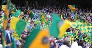 30 August 2009; Supporters from both sides wave their flags during the pre-match parade. GAA Football All-Ireland Senior Championship Semi-Final, Kerry v Meath, Croke Park, Dublin. Picture credit: Dáire Brennan / SPORTSFILE