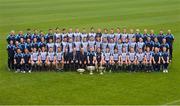 25 September 2013; The Dublin team and backroom staff with the Sam Maguire Cup, Leinster Championship trophy and the National League Trophy. All Ireland winning team portrait, Dublin, Parnell Park, Dublin. Picture credit: Ray McManus / SPORTSFILE