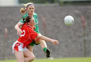 29 August 2009; Sinead Fitzpatrick, Limerick, in action against Emer Brennan, Louth. TG4 All-Ireland Ladies Football Junior Championship Semi-Final, Limerick v Louth, Athy, Co. Kildare. Picture credit: Matt Browne / SPORTSFILE