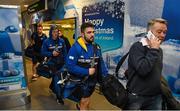5 December 2015; Leinster's Marty Moore arrives back into Dublin Airport after their Guinness PRO12, Round 9, clash against Glasgow Warriors at Scotstoun Stadium, Glasgow, was postponed due to the weather conditions. Guinness PRO12, Round 9, Glasgow Warriors v Leinster. Dublin Airport, Dublin. Picture credit: Stephen McCarthy / SPORTSFILE