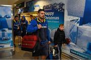 5 December 2015; Leinster's Ben Te'o arrives back into Dublin Airport after their Guinness PRO12, Round 9, clash against Glasgow Warriors at Scotstoun Stadium, Glasgow, was postponed due to the weather conditions. Guinness PRO12, Round 9, Glasgow Warriors v Leinster. Dublin Airport, Dublin. Picture credit: Stephen McCarthy / SPORTSFILE