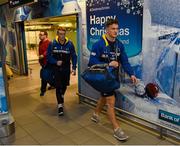 5 December 2015; Leinster's Josh van der Flier arrives back into Dublin Airport after their Guinness PRO12, Round 9, clash against Glasgow Warriors at Scotstoun Stadium, Glasgow, was postponed due to the weather conditions. Guinness PRO12, Round 9, Glasgow Warriors v Leinster. Dublin Airport, Dublin. Picture credit: Stephen McCarthy / SPORTSFILE