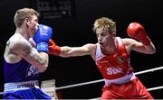 5 December 2015; Wayne Kelly, Athlone, right, trades punches with Ray Moylette, St Annes, during their 64kg bout. IABA National Elite Championships. National Boxing Stadium, Dublin. Picture credit: Ramsey Cardy / SPORTSFILE