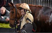 6 December 2015; Ruby Walsh with Yorkhill in the parade ring after winning the Buy Your 2016 Annual Membership Maiden Hurdle. Horse Racing from Punchestown. Punchestown, Co. Kildare. Picture credit: Cody Glenn / SPORTSFILE