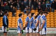 6 December 2015; Ballyboden St Enda's goalkeeper Paul Durcan, left, stands with team-mates during the playing of the National Anthem. AIB Leinster GAA Senior Club Football Championship Final, Portlaoise v Ballyboden St Enda's. O'Connor Park, Tullamore, Co. Offaly. Picture credit: Stephen McCarthy / SPORTSFILE