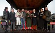6 December 2015; Ruby Walsh, third from left, Trainer Willie Mullins, right, join members of the Durkan family, from right, Margaret Durkan, second from right, Bill Durkan, Maureen Mullins, Aiden Durkan, Phillip Burke and Jackie Mullins after riding Djakadam to a victory in the John Durkan Memorial Punchestown Steeplechase (Grade 1). Horse Racing from Punchestown. Punchestown, Co. Kildare. Picture credit: Cody Glenn / SPORTSFILE