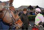 6 December 2015; Ruby Walsh in the parade ring with Trainer Willie Mullins after riding Djakadam to a victory in the John Durkan Memorial Punchestown Steeplechase (Grade 1). Horse Racing from Punchestown. Punchestown, Co. Kildare. Picture credit: Cody Glenn / SPORTSFILE