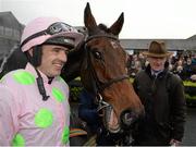 6 December 2015; Ruby Walsh in the parade ring with Trainer Willie Mullins after riding Djakadam to a victory in the John Durkan Memorial Punchestown Steeplechase (Grade 1). Horse Racing from Punchestown. Punchestown, Co. Kildare. Picture credit: Cody Glenn / SPORTSFILE