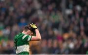 6 December 2015; Craig Rogers, Portlaoise, reacts after a missed opportunity. AIB Leinster GAA Senior Club Football Championship Final, Portlaoise v Ballyboden St Enda's. O'Connor Park, Tullamore, Co. Offaly. Picture credit: Stephen McCarthy / SPORTSFILE