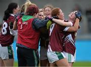 6 December 2015; Rachel Dillon, right, Milltown, celebrates with her team-mate Tracy Dillon, at the end of the game. All-Ireland Ladies Intermediate Club Championship Final, Cahir v Milltown. Parnell Park, Dublin. Picture credit: David Maher / SPORTSFILE