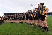 6 December 2015;  Mourneabbey players line up before the start of the game. All-Ireland Ladies Senior Club Championship Final, Donaghmoyne v Mourneabbey. Parnell Park, Dublin. Picture credit: David Maher / SPORTSFILE