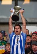 6 December 2015; Ballyboden St Enda's captain Darragh Nelson lifts the cup following his side's victory. AIB Leinster GAA Senior Club Football Championship Final, Portlaoise v Ballyboden St Enda's. O'Connor Park, Tullamore, Co. Offaly. Picture credit: Stephen McCarthy / SPORTSFILE
