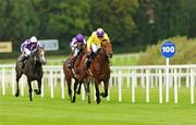 5 September 2009; Sea The Stars, with Mick Kinane up, races clear of Fame and Glory on their way to winning the Tattersalls Millions Irish Champion Stakes. Leopardstown Racecourse, Dublin. Picture credit: Ray McManus / SPORTSFILE