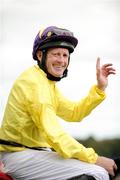 5 September 2009; Jockey Mick Kinane after winning the Tattersalls Millions Irish Champion Stakes on Sea The Stars. Leopardstown Racecourse, Dublin. Picture credit: Ray McManus / SPORTSFILE