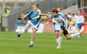 30 August 2009; Mary Reynolds, Scoil Samhthann, Ballinalee, Co. Longford, in action against Niamh Power, St. Abban's Meganey, Co. Laois. Go Games during half time in the Kerry v Meath game. Croke Park, Dublin. Picture credit: Pat Murphy / SPORTSFILE