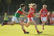 29 August 2009; Nollaig Cleary, Cork, in action against Kathryn Sullivan, Mayo. TG4 All-Ireland Ladies Football Senior Championship Semi-Final, Cork v Mayo, McDonagh Park, Nenagh, Co. Tipperary. Picture credit: Brendan Moran / SPORTSFILE
