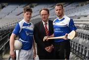 7 December 2015; Pictured at the launch of the 2016 Liberty Insurance GAA National Games Development Conference are Tipperary footballer Stephen O'Brien, left, Kilkenny hurler Jackie Tyrell, right, and Pat Daly, Director of Games Development and Research, GAA. The conference, which takes place in Croke Park on January 22nd and 23rd, will focus on issues related to the Adult Player including a special forum on the progression of players from the minor and underage ranks through to the adult game. Croke Park, Dublin. Photo by Sportsfile