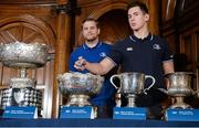 7 December 2015; Leinster's Noel Reid draws Skerries Community College to face The High School in the Vinnie Murray Cup alongside team-mate Jamie Heaslip during the Bank of Ireland Leinster Schools Cup Draws, House of Lords, College Green, Dublin. Picture credit: Cody Glenn / SPORTSFILE
