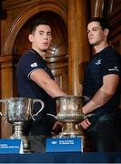 7 December 2015; Leinster team-mates Noel Reid and Jonathan Sexton draw teams for the Fr. Godfrey Cup during the Bank of Ireland Leinster Schools Cup Draws, House of Lords, College Green, Dublin. Picture credit: Cody Glenn / SPORTSFILE