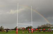8 December 2015; A rainbow appears during Munster squad training. Munster Rugby Squad Training & Press Conference, University of Limerick, Limerick. Picture credit: Seb Daly / SPORTSFILE