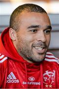 8 December 2015; Munster's Simon Zebo during a press conference. Munster Rugby Squad Training & Press Conference, Castletroy Park Hotel, Limerick. Picture credit: Seb Daly / SPORTSFILE