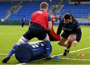 8 December 2015; Leinster's Martin Moore, right, and Dan Leavy during squad training. Leinster Rugby Squad Training, Donnybrook Stadium, Dublin. Picture credit: Ramsey Cardy / SPORTSFILE